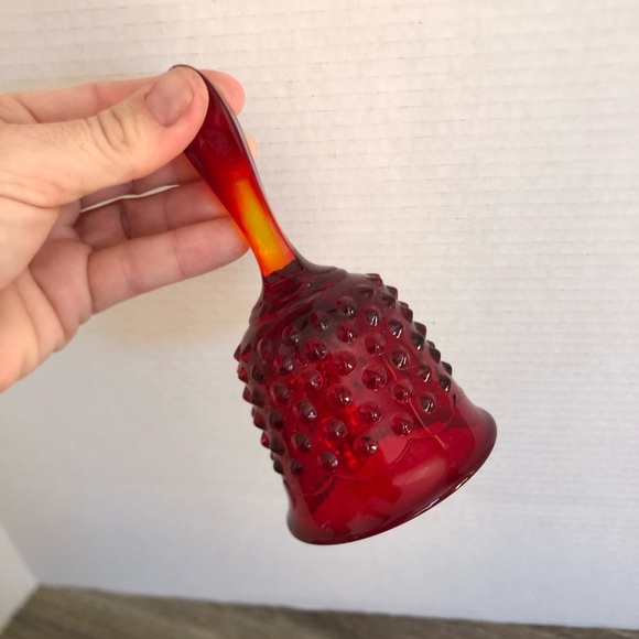 Vtg Cadmium Hobnail Glass Bell - Picture 3 of 10